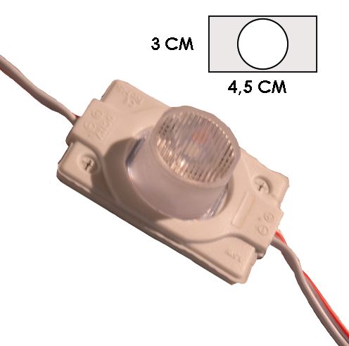 MODULO 1LED CON DIFUSOR 3D BLANCO 6500K 12V IP-67