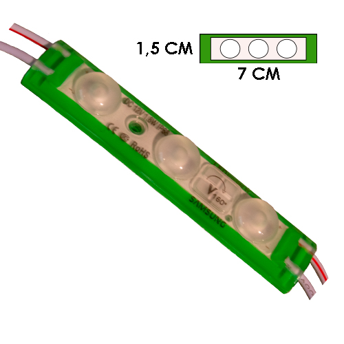 Modulo 3Led Difusor Verde 12V Ip-67