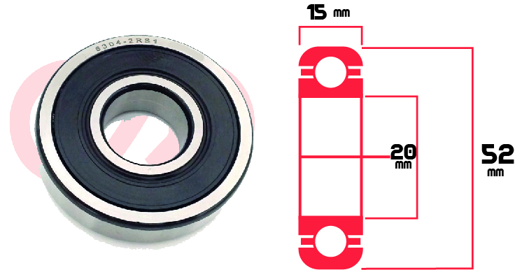 RODAMIENTO 6304 2RS MOTOR VW CAMIONES UNIVERSAL