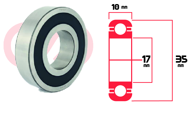 RODAMIENTO 6003 2RS ALT BOSCH MAGNETTI YAMAHA UNIVERSAL