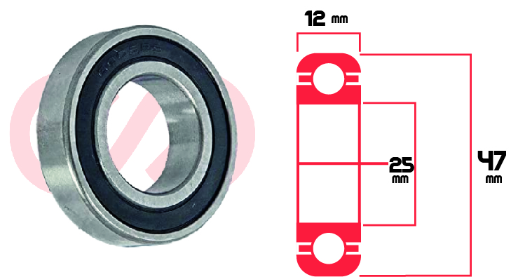 Rodamiento 6005 2Rs Arrq 28Mt Universal
