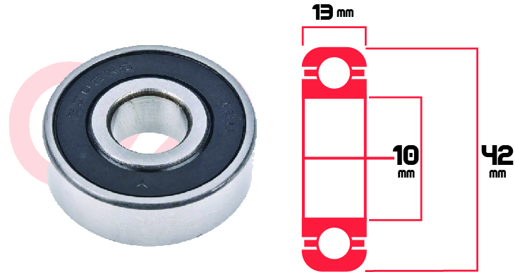 Rodamiento 6302 2Rs Llanta Trasera Motos  Universal