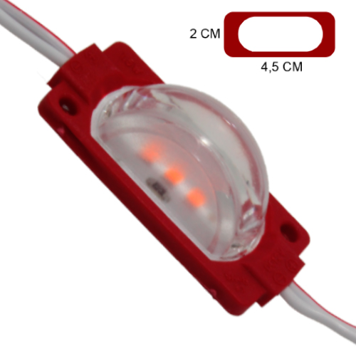 MODULO 3LED CON LENTE ROJO 12V IP67