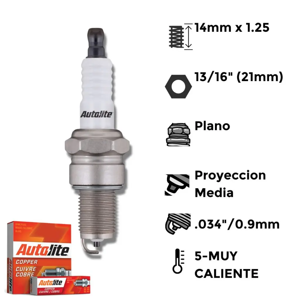 Bujías Autolite Cobre X4 NGK BPR5ES ACEDELCO R44CXLS