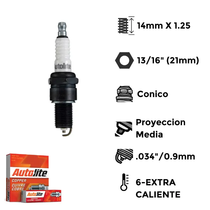 Bujías Autolite Cobre X4 - NGK BPR5ES BOSCH WR9DC