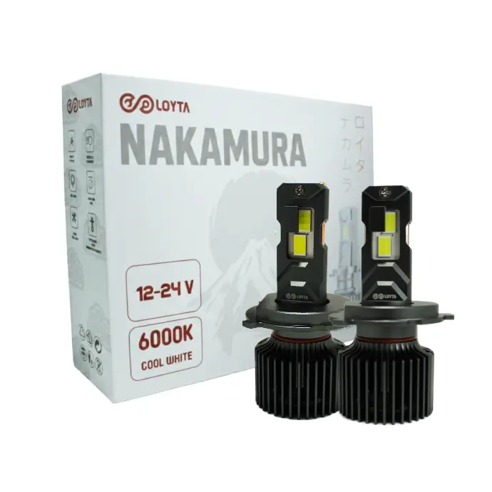 Par Bombillos Led Carro Moto H4 40000lm 90W Blanco Loyta Nakamura
