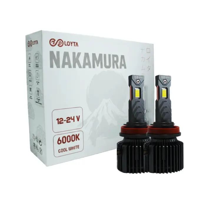 Par Bombillos Led Carro Moto H11 40000lm 180W set Blanco Loyta Nakamura