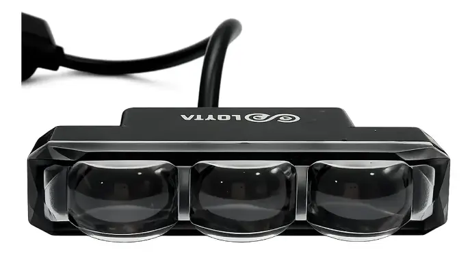 Exploradora Led Rectangular Ámbar Sin Borde 3 Leds Spot Carro/moto